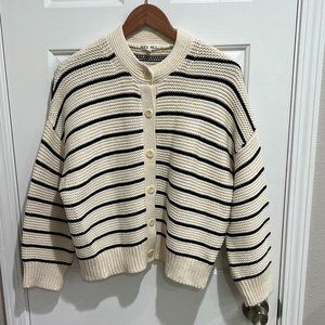 Like new Alex Mill Nico Chunky Cardigan in Stripe, size XL